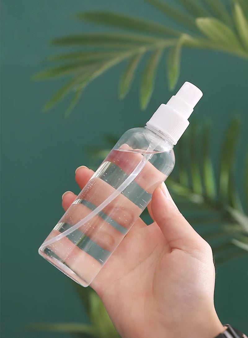 عدة زجاجات رذاذ - 5 قطع، 100 مل – زجاجة رذاذ صغيرة قابلة لإعادة التعبئة، غطاء ضد التسرب، بلاستيك شفاف، مقاس محمول – مناسبة لمستحضرات التجميل، التنظيف، العناية بالبشرة، مطهر - Image 3